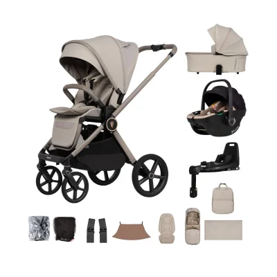 Venicci Upline 3 13 Piece Bundle with Tiago i-Size Car Seat & 360° Isofix Base – Pebble/Black — image 2
