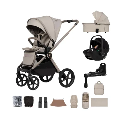 Venicci Upline 3 13 Piece Bundle with Tiago i-Size Car Seat & 360° Isofix Base – Pebble/Black — image 23
