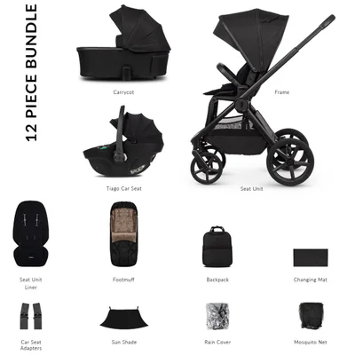Venicci Upline 3 13 Piece Bundle with Tiago i-Size Car Seat and 360° Isofix Base