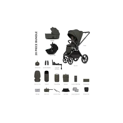 Venicci X Hunter Upline 3 20 Piece Travel Bundle - Dark Olive