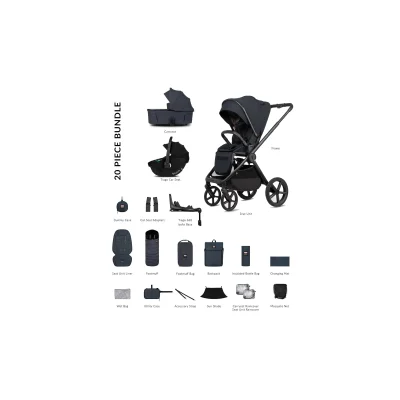 Venicci X Hunter Upline 3 20 Piece Travel Bundle - Navy Blue
