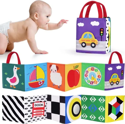 Vicloon Baby Black and White High Contrast Cloth Book
