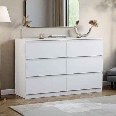 Vida Designs Denver 8 Drawer Chest of Drawers | Grey | Space-Saving Storage | 95.5H x 120W x 40D cm | Smooth Metal Runner | Engineered Wood | Modern Bedroom Chest of Drawers Unit