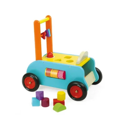 Vilac 3in1 Push Along Trolley - Multicoloured