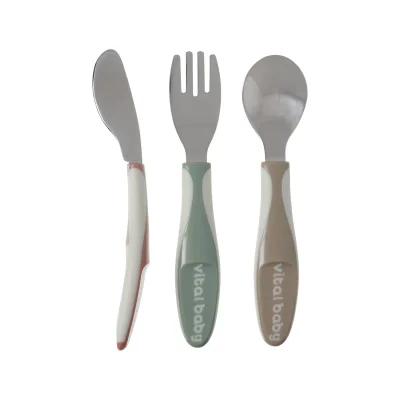 Vital Baby Pack of 3 Nourish Big Kid Cutlery - Multicoloured