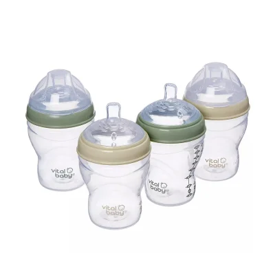 Vital Baby Pack of 4 Nurture Breast like Feeding Bottle - 250ml
