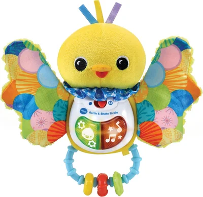 VTech Baby Rattle & Shake Birdie, Sensory Toy with Music, Sounds, Colours, Lights, Interactive Gift for Boys & Girls 3, 6, 12, 18 Months +, English Version - Default