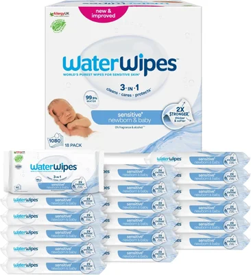WaterWipes Sensitive+ Newborn & Baby Wipes