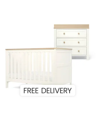 Wedmore 2 Piece Small Cotbed Set with Dresser Changer - White