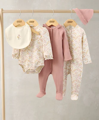 Welcome to the World Floral Baby Clothes 5 Piece Set