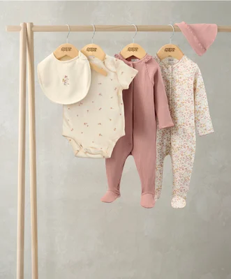 Welcome to the World Floral Baby Clothes 5 Piece Set