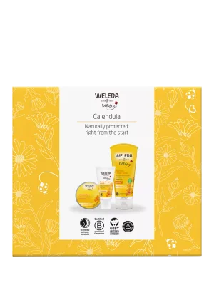 Weleda Calendula Shampoo & Body Wash, Nappy Cream and Balm Baby Gift Set