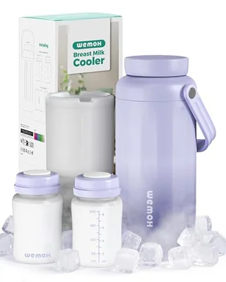 Wemoh Portable Milk Warmer for Travel with Self-Clean Function, Precise Temp Control & 8 Feeds per Charge, 450ML Bottle Warmer On-The-Go Parents, 100W Fast Heating for Breast Milk & Formula & Water