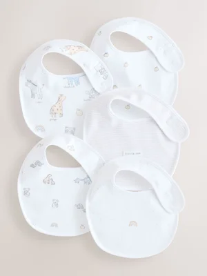 White Baby Bib 5 Pack