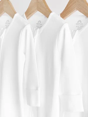Essential Zipped 100% Cotton Baby Sleepsuits 3 Pack (0-3yrs) — image 5