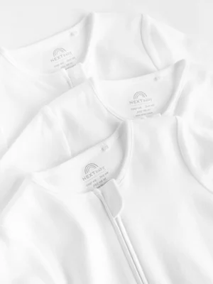 Essential Zipped 100% Cotton Baby Sleepsuits 3 Pack (0-3yrs) — image 6