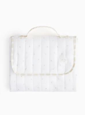 White Floral Print Travel Changing Mat One Size - White / One Size