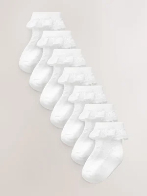 White Lace Baby Socks 7 Pack