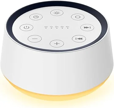 White Noise Machine Sound Machine with 30 Soothing Sounds for Sleeping 12 Colors Night Light Plug in Brown Noise Machine Adults Baby Kids Sleep Machine Memory Function 36 Volume Level 5 Timer for Home - Default