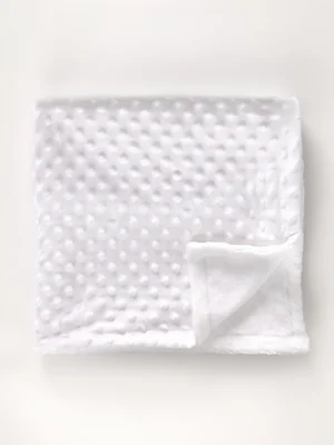 White Popcorn Spotted Fleece Blanket - 70cm x 100cm