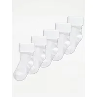 White Ribbed Socks 5 Pack - 2-3y
