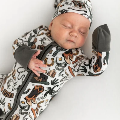 Wild West 2 Way Zip Sleepsuit - Newborn