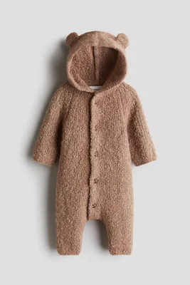 Wool-blend bouclé pramsuit