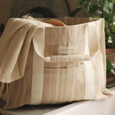 Woven Stripe Bag - Natural - Natural
