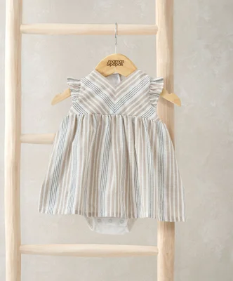 Woven Stripe Dress - 0-3 Months