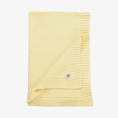 Yellow Knitted Cotton Blanket