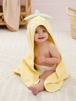 Yellow Lemon Character Hooded Towel