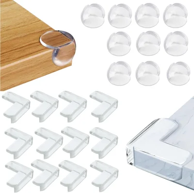 ZHIYE Corner Protectors for Kids, 22 Pcs Clear Baby Proofing Corners Child Safety Corner Guards with Strong Acrylic Adhesive for Furniture Against Sharp Corners - Clear