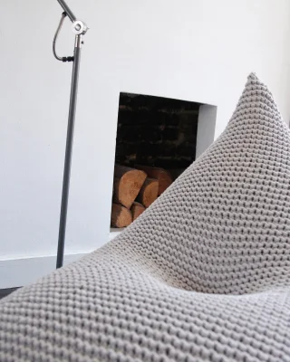 Zuri House Knitted Bean Bag | Oatmeal