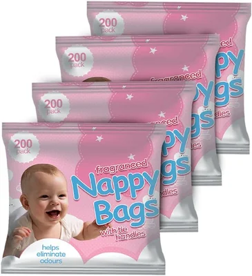 ZYBUX - Jumbo Packs Fragranced Nappy Disposable Bags (4x200) - 800 bags - 1 count (Pack of 800)